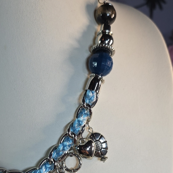 Paparazzi Blue and Silver Charm Necklace (Heart Lucas:10:27) - Picture 10 of 13